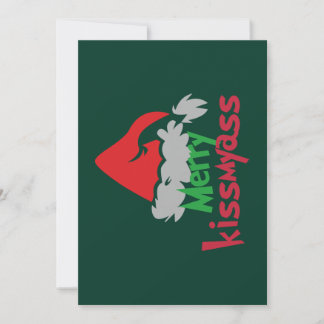 Merry Kissmyass Funny Holiday Card Julkort