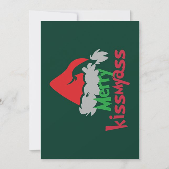Merry Kissmyass Funny Holiday Card Julkort (Framsida)