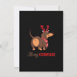 Merry Kissmyass Funny jul Reindeer Dachshund Inbjudningar