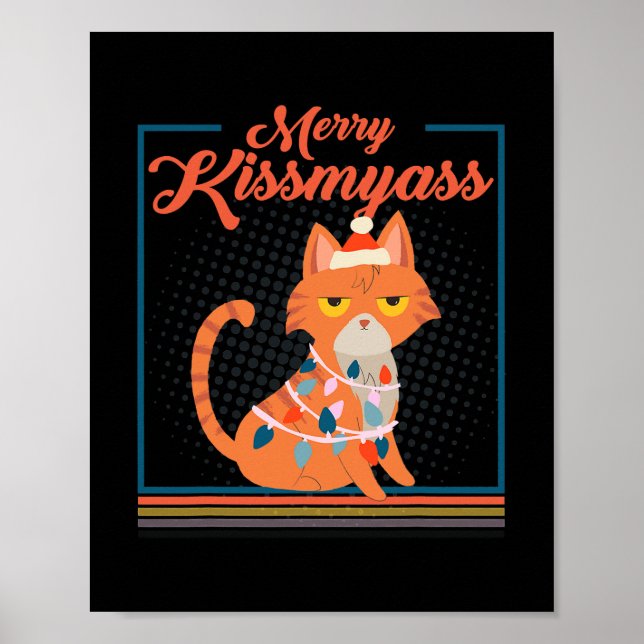 Merry Kissmyass Grumpy Funny juldrat med Poster (Framsidan)
