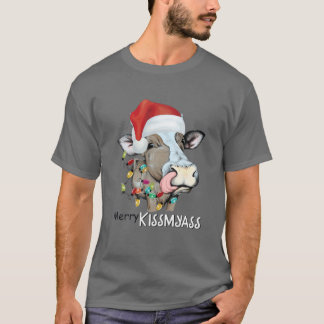 Merry Kissmyass Julafton Ugly Cow Älskare Santa Ha T Shirt
