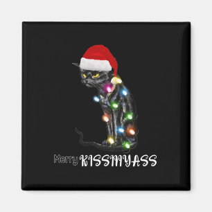 Merry Kissmyass Roligt Kat jul Ljus 1 Magnet