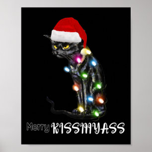Merry Kissmyass Roligt Kat jul Ljus 1 Poster