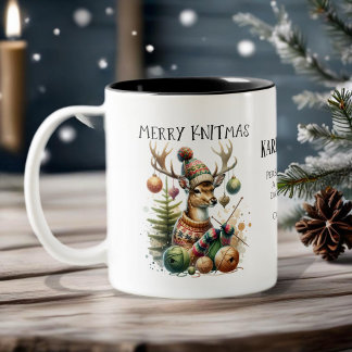 Merry Knittmas Knitting jul Två-Tonad Mugg