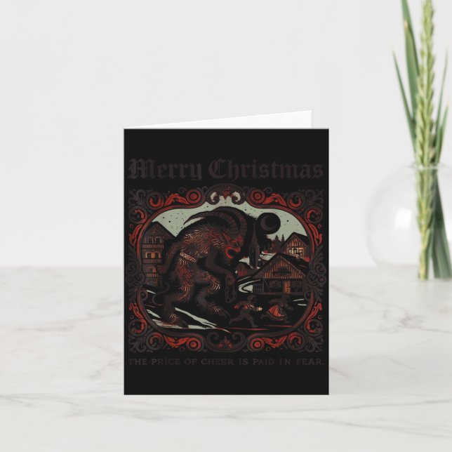 Merry Krampus Christmas Xmas Horror Ugly Sweater E Kort (Framsida)