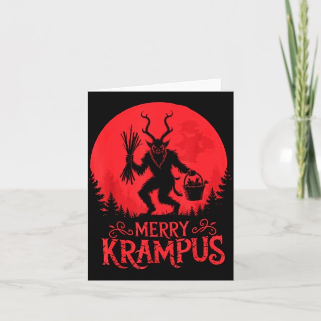 Merry Krampus Christmas Xmas Horror Ugly Sweater E Kort (Framsida)