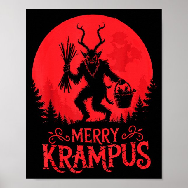 Merry Krampus Christmas Xmas Horror Ugly Sweater E Poster (Framsidan)