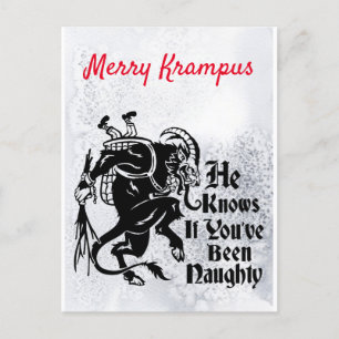 Merry Krampus-hälsningskort Helg Vykort