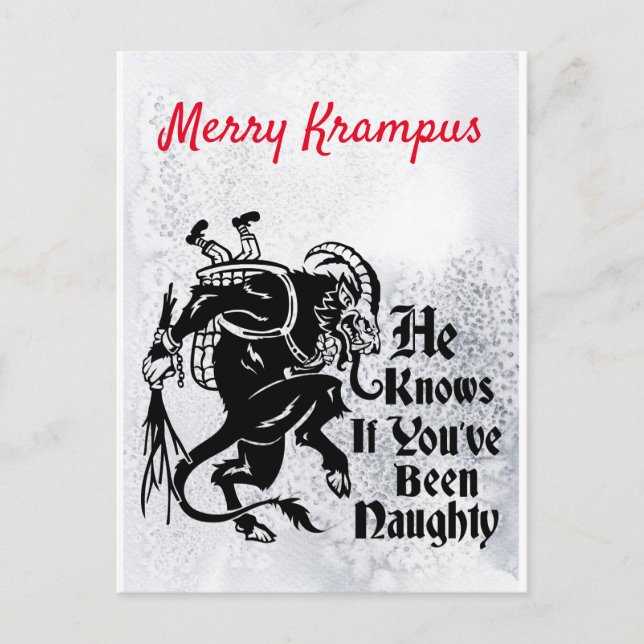 Merry Krampus-hälsningskort Helg Vykort (Framsida)