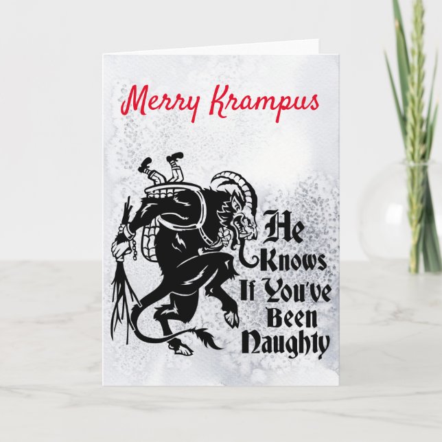 Merry Krampus-hälsningskort Helgkort (Framsida)