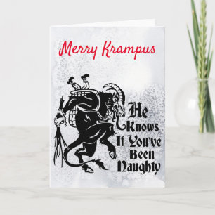 Merry Krampus-hälsningskort Helgkort