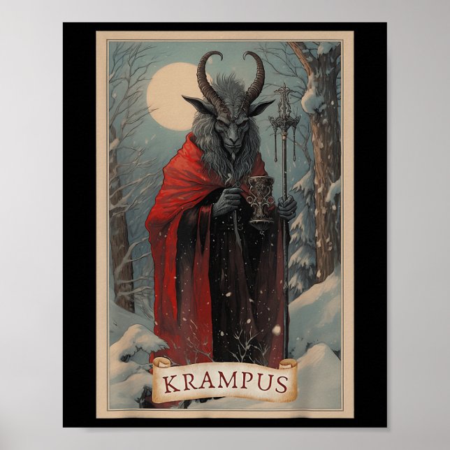 Merry Krampus Horror jul Ugly Sweater Evil P Poster (Framsidan)