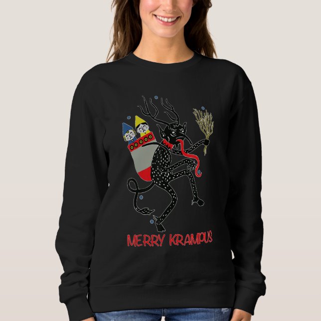 Merry Krampus Horror Krampus Devil Caught Naughty  T Shirt (Framsida)
