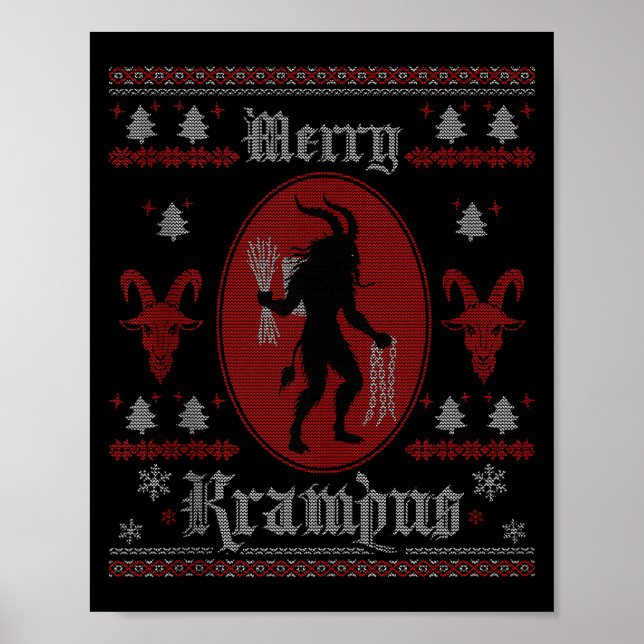 Merry Krampus Horror Soky Evil Funny Ugly Christma Poster (Framsidan)
