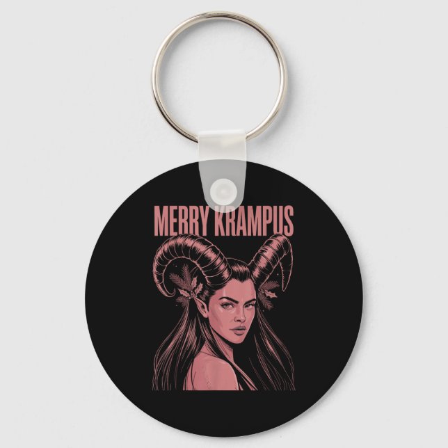 Merry Krampus Ironic Lilith Christmas Dark Feminin Nyckelring (Framsida)
