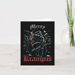Merry Krampus jul Julafton Horror Ugly Evil Paj Kort