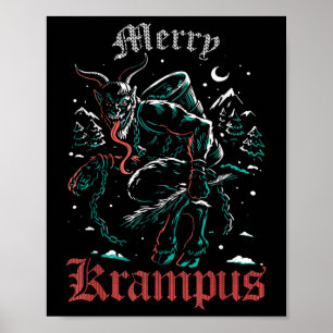 Merry Krampus jul Julafton Horror Ugly Evil Paj Poster