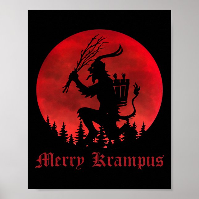 Merry Krampus jul Julafton Horror Ugly Sweater E Poster (Framsidan)