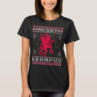 Merry Krampus jul Julafton Horror Ugly Sweater T Shirt