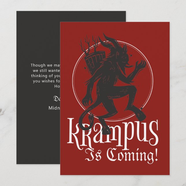 Merry Krampus julkort Helgdag Card (Fram/baksida)