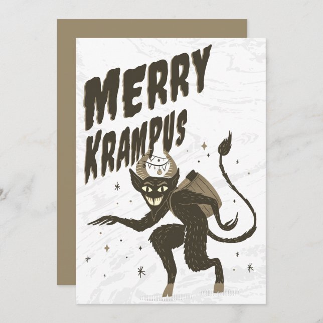 Merry Krampus julkort Helgdag Card (Fram/baksida)
