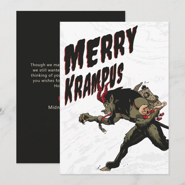Merry Krampus julkort Helgdag Card (Fram/baksida)