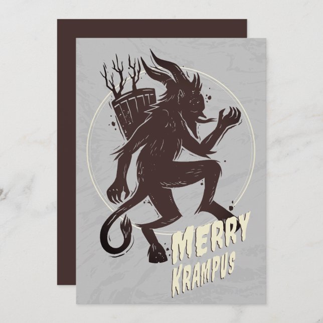 Merry Krampus julkort Helgdag Card (Fram/baksida)