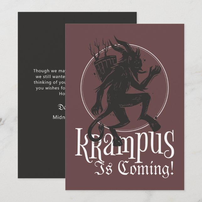 Merry Krampus julkort Helgdag Card (Fram/baksida)