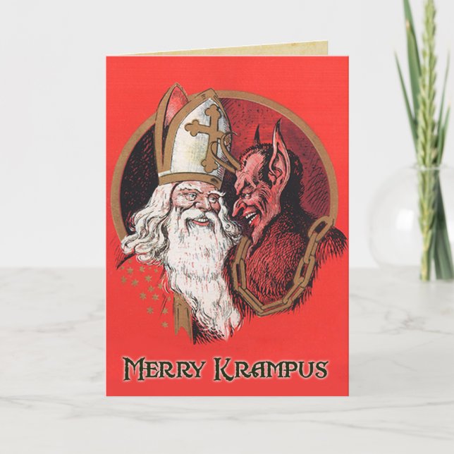 Merry Krampus julkort Helgkort (Framsida)