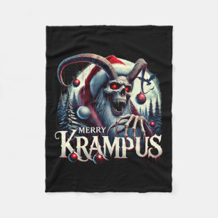 Merry Krampus Krampus håller på att begå skräck Ch Fleecefilt