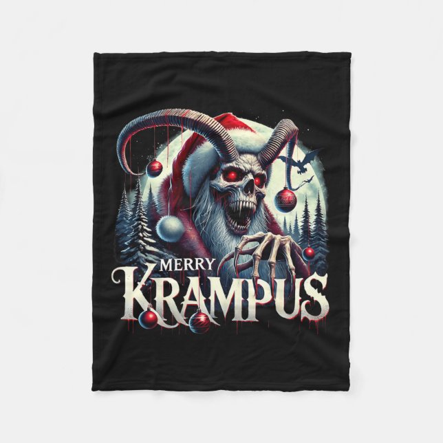 Merry Krampus Krampus håller på att begå skräck Ch Fleecefilt (Framsidan)
