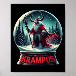Merry Krampus Krampus kommer till Town Julafton Ho Poster