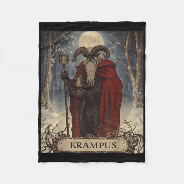 Merry Krampus Pajama Funny Christmas Horror Ugly S Fleecefilt (Framsidan)