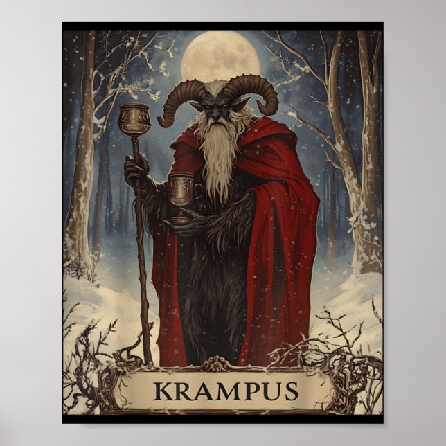 Merry Krampus Pajama Funny Christmas Horror Ugly S Poster (Framsidan)