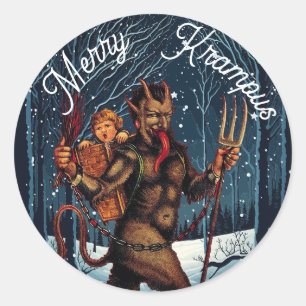 Merry Krampus Runt Klistermärke