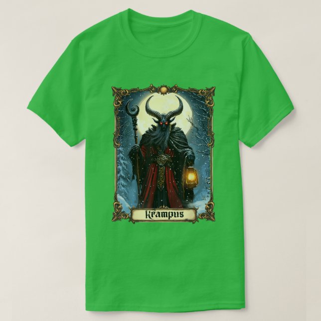 Merry Krampus Tarot Card julfasor Ugly Swe T Shirt (Design framsida)