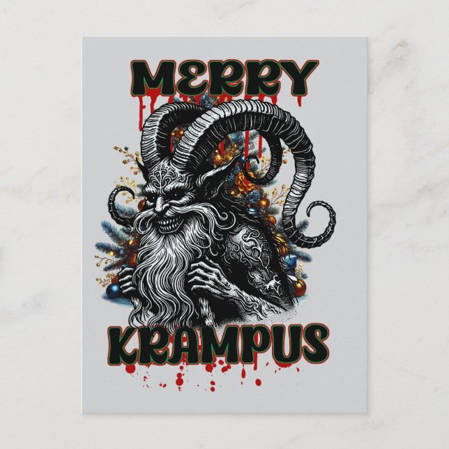 Merry Krampus Vykort (Framsida)