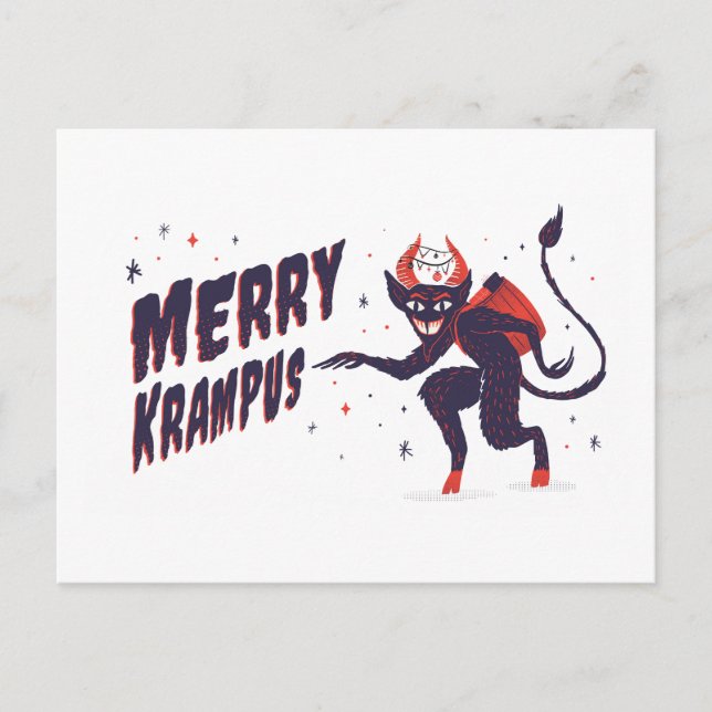 Merry Krampus Vykort (Framsida)