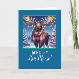 Merry KrisMoose - Moose med Helgdag Bling Helgkort