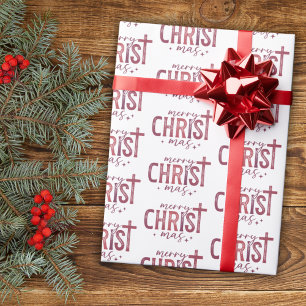 Merry Kristas Christian Religiösa Modern Red Presentpapper