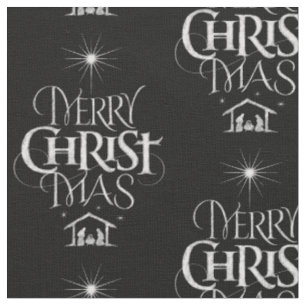 Merry Kristus Mas Christian jul Black Chalk Tyg
