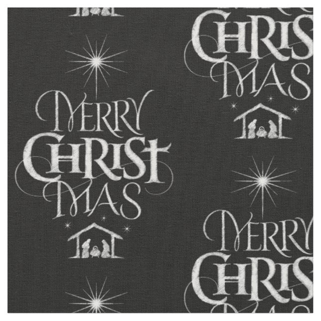 Merry Kristus Mas Christian jul Black Chalk Tyg (Närbild)