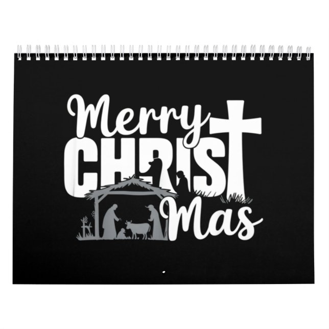 Merry Kristus Mas Christian Jul Jesus Familj Kalender (Omslag)