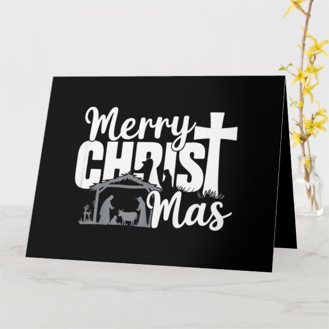 Merry Kristus Mas Christian Jul Jesus Familj Kort (Gul blomma)