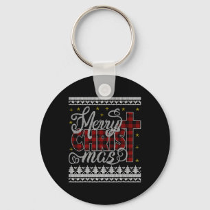 Merry Kristus Mas Jesus Christian Pajamas Ugly Chr Nyckelring
