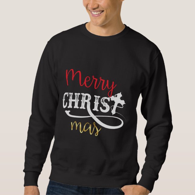 Merry Kristus Mas Lång Ärmad Tröja (Framsida)