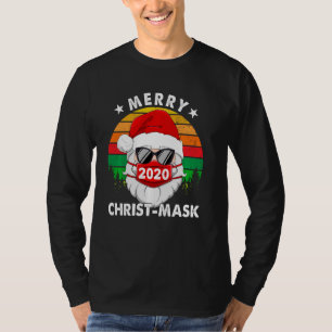 Merry Kristus Mask 2020 Santa Ansikte Mask Pajamas T Shirt