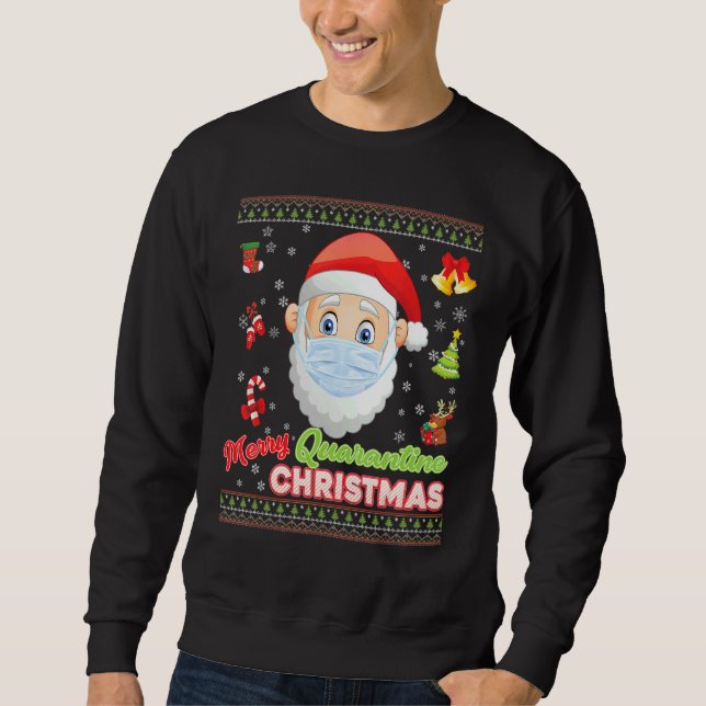 Merry Kristus Mask Santa Elf Ansikte Mask jul Ug Lång Ärmad Tröja (Framsida)