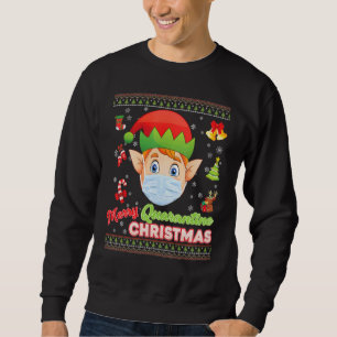 Merry Kristus Mask Santa Elf Ansikte Mask jul Ug Lång Ärmad Tröja