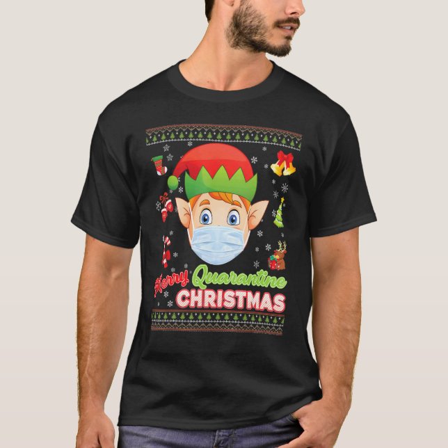 Merry Kristus Mask Santa Elf Ansikte Mask jul Ug T Shirt (Framsida)